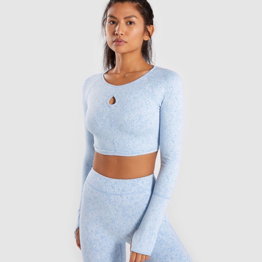 NWT gymshark Fleur Long Sleeve Crop